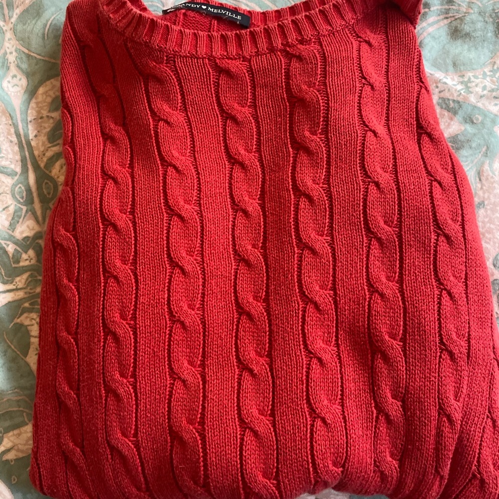 Red Knit Brandy Melville Sweater